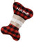 witfox Nikolausstrumpf personalisiert mit Namen Hund- nikolausstiefel zum befüllen personalisiert aus Leinen Knochen Design, Personalisierte Weihnachtsdeko Geschenk für Hunde-Knochen 1