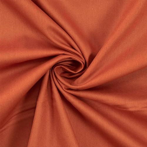 Baumwollstoff Popeline, 100% Baumwolle, Stoff zum Nähen, uni terracotta (Länge am Stück: ab 50cm / Breite: 148cm)