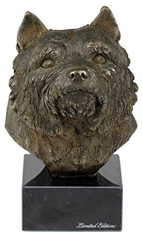 Art-Dog Dog Marmor Statue - Unique Edition ArtDog Collection - Handmade Cold Cast Bronze Sculpture for Dog Lovers Indoor- Dog Figurine - Statue Norwich Terrier