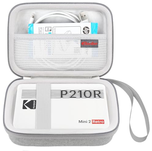 Elonbo Tragetasche für Kodak P210 Mini 2 Retro/Kodak Mini Shot 2 Retro 4PASS 2-in-1 Sofortbildkamera und Fotodrucker, Digital Instant Print Kamera Reisetasche Aufbewahrungshalter, Grau