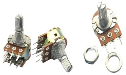 5PCS WH148 B1K B2K B5K B10K B20K B50K B100K B250K B500K B1M 3Pin 6pin 15mm achse verstärker dual stereo potentiometer 1K 2K 5K 10K (Size : B20K 6Pin)