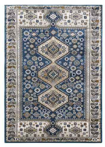 SrS Rugs® Impulse - Area Rug for Living Room, Bedroom, Hallway Runner Rug - Abstract Geometric Design - Provides Home with Comfort and Warmth (Katana Blue, 160cm x 220cm)