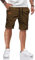 HMIYA Kurze Hosen Herren Baumwolle Chino Shorts Sommer Freizeitshorts Elastische Taille mit Taschen(Dunkelbraun,EU-L)