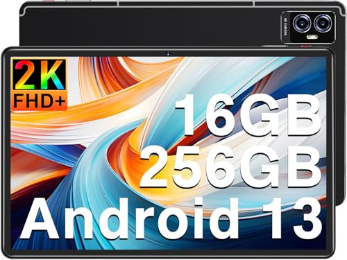Tablette 11 Pouces Android13 Tablette 16RAM+256ROM(Extension) Octa-Core,5G+2.4G WiFi, Dual Camera, Type-C, 8000mAh Batterie, 1280 * 800 FHD, Tablette Tactile -Noir