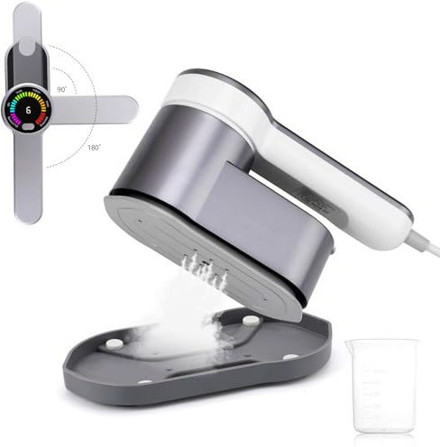 NUOWEIDE Plancha Vapor Vertical, 1200W Steamer Portátil de Mano con LED pantalla y Tanque 120ml, Planchado en seco y húmedo 2 en 1 para planchar ropa y camisas