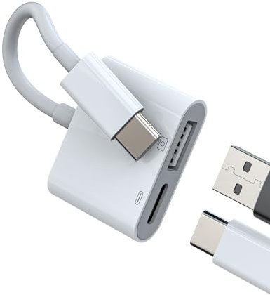 Adattatore USB C a USB 3.0 (2 in 1) Cavo OTG per Apple iPad iPhone15 compatibile per Samsung Tipo C Caricabatterie Convertitore Alimentatore Sdoppiatore Dati Chiavetta Cable Android Adattatori tp-BH