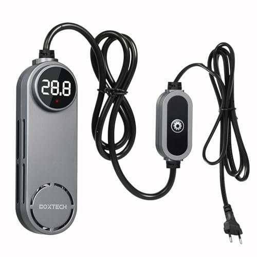 boxtech Chauffage d'Aquarium 100W, Thermostat Réglable Chauffage Aquarium avec Affichage Température pour Réservoirs à Poissons et Aquarium 35-80L