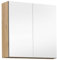 mokebo® Bad Spiegelschrank 70cm Breite 'Die Badenixe', Badschrank schmal o. Hängeschrank mit Spiegel & Badezimmerschrank in Eiche-Schwarz aus Holz in 71x70x23 (HxBxT in cm), auch als Badmöbel Set