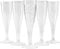MATANA 96 Premium Elegant Plastic Champagne Flutes with Silver Glitter, 133ml - Reusable Toasting Glasses, Cocktail Prosecco Glasses for Weddings, Birthdays, Christmas, BBQ, Parties