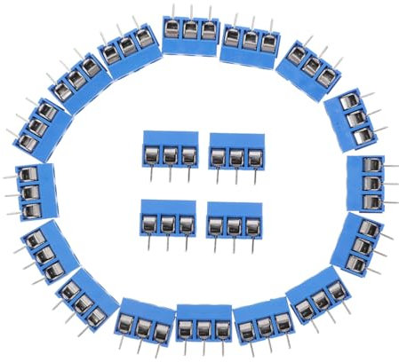 CLISPEED 20 Stück Klemmen Verdrahtungsverbinder Elektrische Drahtverbinder Verkabelung Klemmleiste Schrauben Für Leiterplatte Kabel Klemmenblockverbinder DIY Elektronik Blau