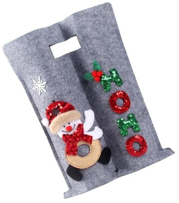 Sharplace Christmas Wine Bottle Bag Xmas Decoration Drink Holds 2 Bottles DIY Carrier for Thanksgiving Centerpiece Holiday Party Favors, Snowman