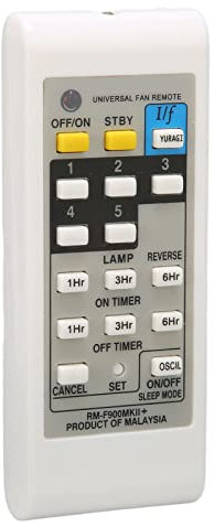 Universal-Fernbedienung für Elektrische Ventilatoren, Große Reichweite, Ergonomischer Ersatz für Zuhause, Hotel, Büro (RM-F900MK)
