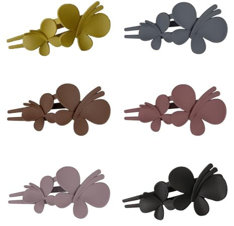 6 Piezas Pinzas para el Cabello Mariposa, Pinza para el Pelo con Flores Grandes, Pinzas para el Cabello de Mariposa Doble, Pinzas para el Cabello de Mariposa Grandes, para Mujeres y Niñas
