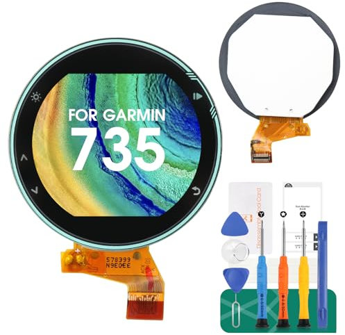 para Garmin Forerunner 735 - Pantalla de Repuesto para Garmin Forerunner 735 para Bicicleta, Pantalla LCD, digitalizador táctil, Kit de Piezas de reparación (Azul)