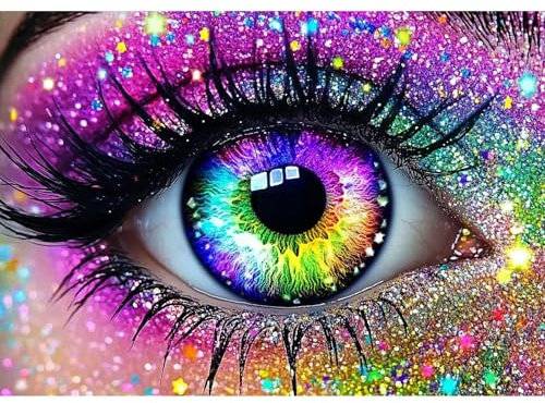 QENSPE Diamond Painting Buntes Auge, Diamond Art Set Erwachsene, Kristall Diamant Malerei DIY Diamant Kunst Handwerk für Haus Zimmer Wand Dekor 30x40cm