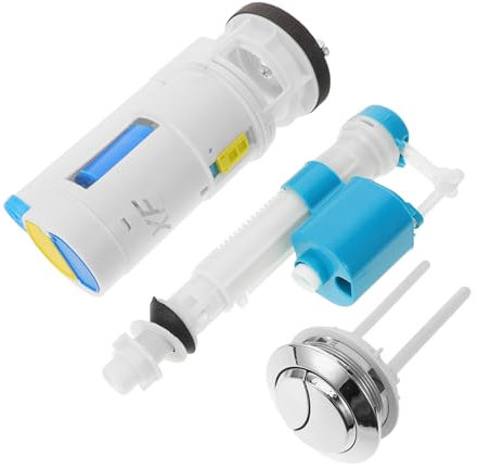 Hemobllo Toilet Fill Valve Replacement Kit and Dual Flush Valve Set High-Grade Water Tank Parts for Old Toilet Cisterns Large Push Button
