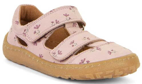 Froddo Halbsandale/Barfußschuhe mit Doppelklett aus Leder G3150266 (Flowers auf Rosa, EU Schuhgrößensystem, Grundschulkind, Numerisch, M, 26)