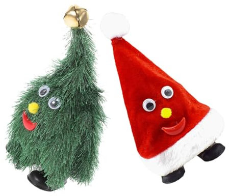 ORFOFE 2 Pièces Arbre De Noël Et Chapeau De Danse Chantant avec Musique Peluche Douce Décoration De Animée Jouet en Peluche De Noël Dansant Musical