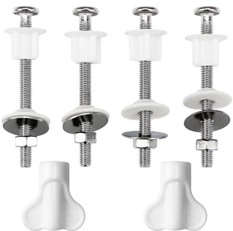 Fanmitrk 4 Stück Toilettendeckel Befestigung Edelstahl 304, Toilettensitz WC-Sitz Scharnierbeschläge, Zum Festziehen von losen WC Sitz
