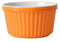 Striped souffle ceramic baking bowl, simple caramel pudding bowl for home use - striped baking bowl orange - single