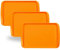 BuzzTrove Serving Trays | Durable Plastic Tea Tray & Dinner Tray | Trays for Eating on Lap, Food Serving & Snacks | Dishwasher Safe, Stackable (Orange, Pack of 3 (43.3 x 30.5 x 3 cm))