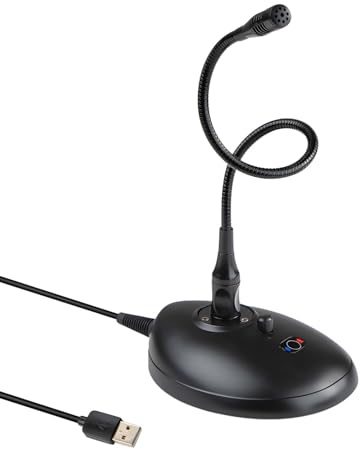 Vestamore Micro col de cygne XLR avec USB, micro à 360° et sourdine One-Touch pour conférence et ordinateur