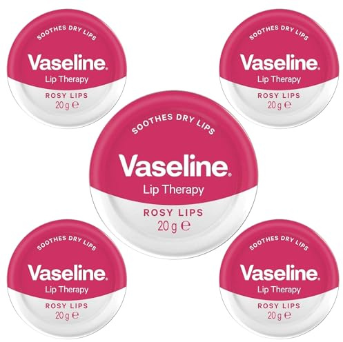 Rosy Dry Lips Lip Balm 20g – Pack of 5 | Intensive Moisturiser for Dry, Chapped & Cracked Lips