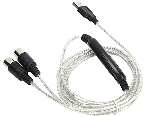 BONKZEBU MIDI-Kabelkonverter mit Integriertem Treiber für XP/VISTA/OS X/USB-Midi-Adapter für Musikbegeisterte, 2 Meter, Kompatibel mit E-Pianos und Synthesizern
