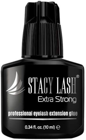 Extra Strong Eyelash Extension Glue Stacy Lash (0.34fl.oz/10ml) / 1-2 Sec Dry/Retention – 8 Weeks/Black Adhesive/Lash Tech Supplies