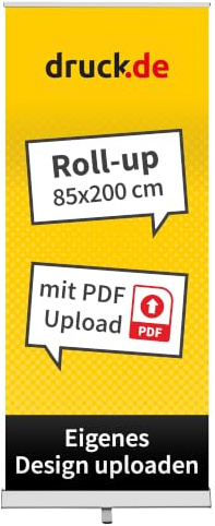Basic Roll Up Banner bedruckt - 85x200cm - 85x200cm | Roll Up Banner bedruckt, 85x200cm, Basic, Werbedisplay, für Messe, POS und Werbung