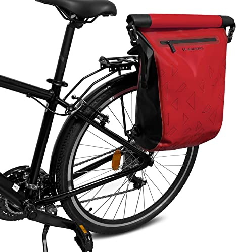 WOZINSKY Fahrradtasche Gepäckträgertasche Hinterradtsche Wasserdicht Reisetasche Tasche für Fahrrad, Mountainbike, ebike, MTB, Rennrad Bike Bag 23 L (Rot)