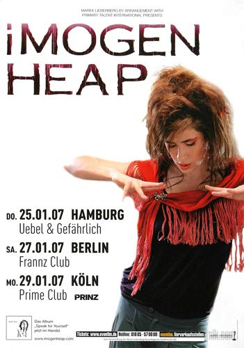 Imogen Heap - Speak for Yourself, Tour 2007 » Konzertplakat/Premium Poster | Live Konzert Veranstaltung | DIN A1 «