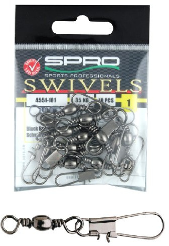 Spro Swivels Barrel Interlock Snap Größe 1 Wirbel Swivel Swivels Angelwirbel