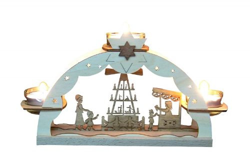 Tischbogen 'Weihnachtsmarkt', Original Erzgebirge