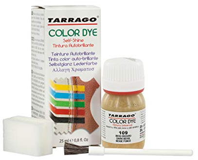Tinte para Zapatos y Bolsos de Cuero y Textil con Esponja y Brocha | Cubre Rozaduras y Desgastes del Calzado | Gama de 90 colores