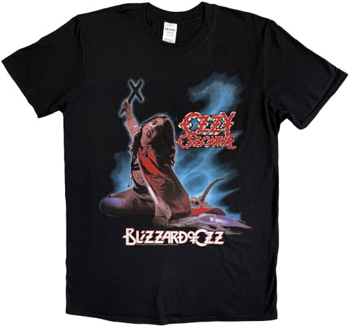 Rock Off officially licensed products Men's Ozzy Osbourne Blizzard of Ozz Slim Fit T-Shirt Small Black