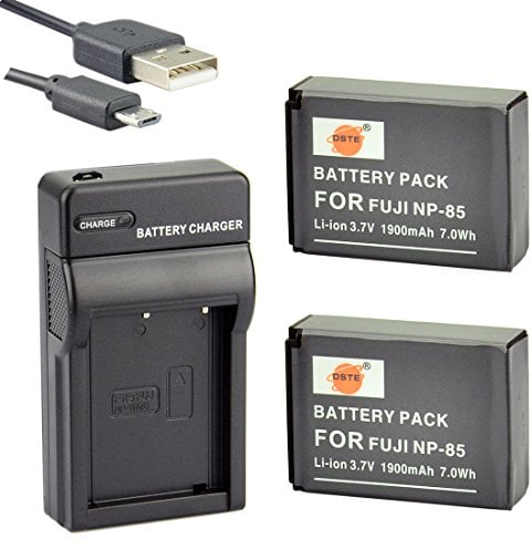 DSTE NP-85 Li-ion Battery (2-Pack) and Micro USB Charger Suit for Fuji FinePix SL1000 SL240 SL260 SL280 SL300 SL305