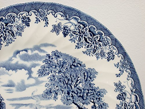 H&H 3229002 Etw The Brook Piatto, Fondo, 22 cm, Bianco/Blu