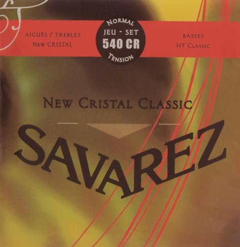 Savarez 656167 - Cuerdas para Guitarra Clásica New Cristal Classic juego 540CR Tensión normal, rojo