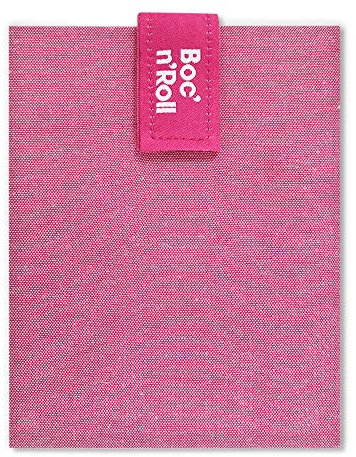 Roll'eat ® | Bolsa Merienda, Porta Bocadillos con Envoltorio Reutilizable, Porta Alimentos Ecológico sin BPA, Bolsa de Tela, Color Violeta - Boc'n'Roll Nature
