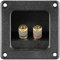 CABLEPELADO Bornes para Altavoz | Terminal para Altavoces | Regleta de Bornes | Conexión por Soldadura | Dimensiones Exteriores: 75,9 x 75,9 mm | ABS | 2 Terminales | Conexión banana 4 o 6 mm
