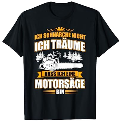 Motorsäge Kettensäge Geschenk Wald Arbeiter Mann - Herren T-Shirt Schwarz S - Klassisches T-Shirt mit Crew-Ausschnitt und Halbärmlen - Outdoor, Active - Komfort - Motorrad