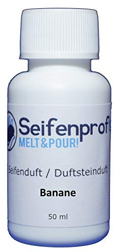 Seifenprofis 50 ml Seifenduft (Banane) Duftöl zur Seifenherstellung 100% vegan biologisch Badebomben Kerzenduft Raumduft Seifengießen