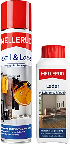 Mellerud Lederpflege Set | Wirksame Reinigung, Pflege & Langzeitschutz für Echt- und Kunstleder | Set mit 2 Produkten