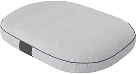 PillowPrim Hundekissen Hundebett Hundematratze Kissen Hundeschlaufplatz Bett Hundekorb Hundesofa ovale Matratze sehr große Hunde XXL 130 x 100 cm Aschgrau ökologische Leinenstoffe