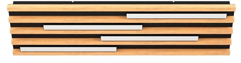 EGLO LED Deckenlampe Marreira, dimmbare Deckenleuchte für Wohnzimmer und Flur , Deckenbeleuchtung aus Holz und schwarzem Metall, Wohnzimmerlampe warmweiß, 78 cm