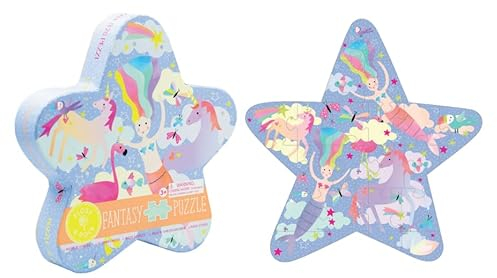 Floss & Rock Fantasy Star Shaped Jigsaw Puzzle with Shaped Box, 20 Piece, 16.5 Inch