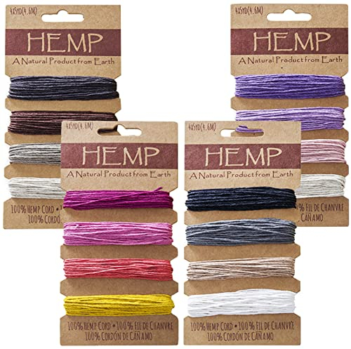 16 Couleurs Corde de Ficelle Naturelle, Fil Corde de Lin Multicolore, 1 mm Cordon en Lin, pour Colliers, Bracelets, Chevilles et Boucles d'oreilles