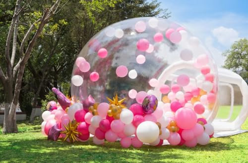 Step4Fun Casa de burbujas inflable para niños, tienda de campaña inflable de PVC con bomba de mano de soplador de aire de 750 W, perfecta para cumpleaños, fiestas, Navidad, bodas (10 pies de diámetro