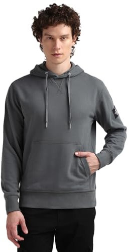 Calvin Klein Jeans Herren Hoodie Badge mit Kapuze, Grau (Endless Grey), XXS